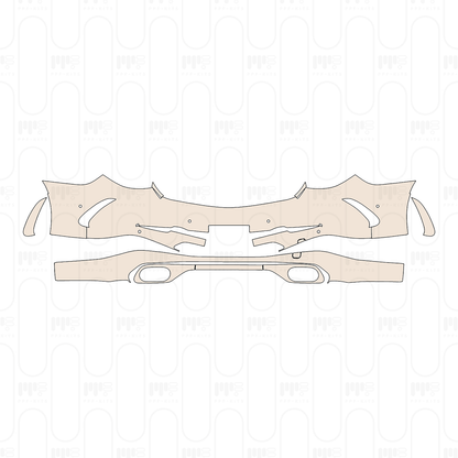 Rear Bumper for US license plate frame, with AMG performance studio Package, with 6 PDC (Parking Sensors)