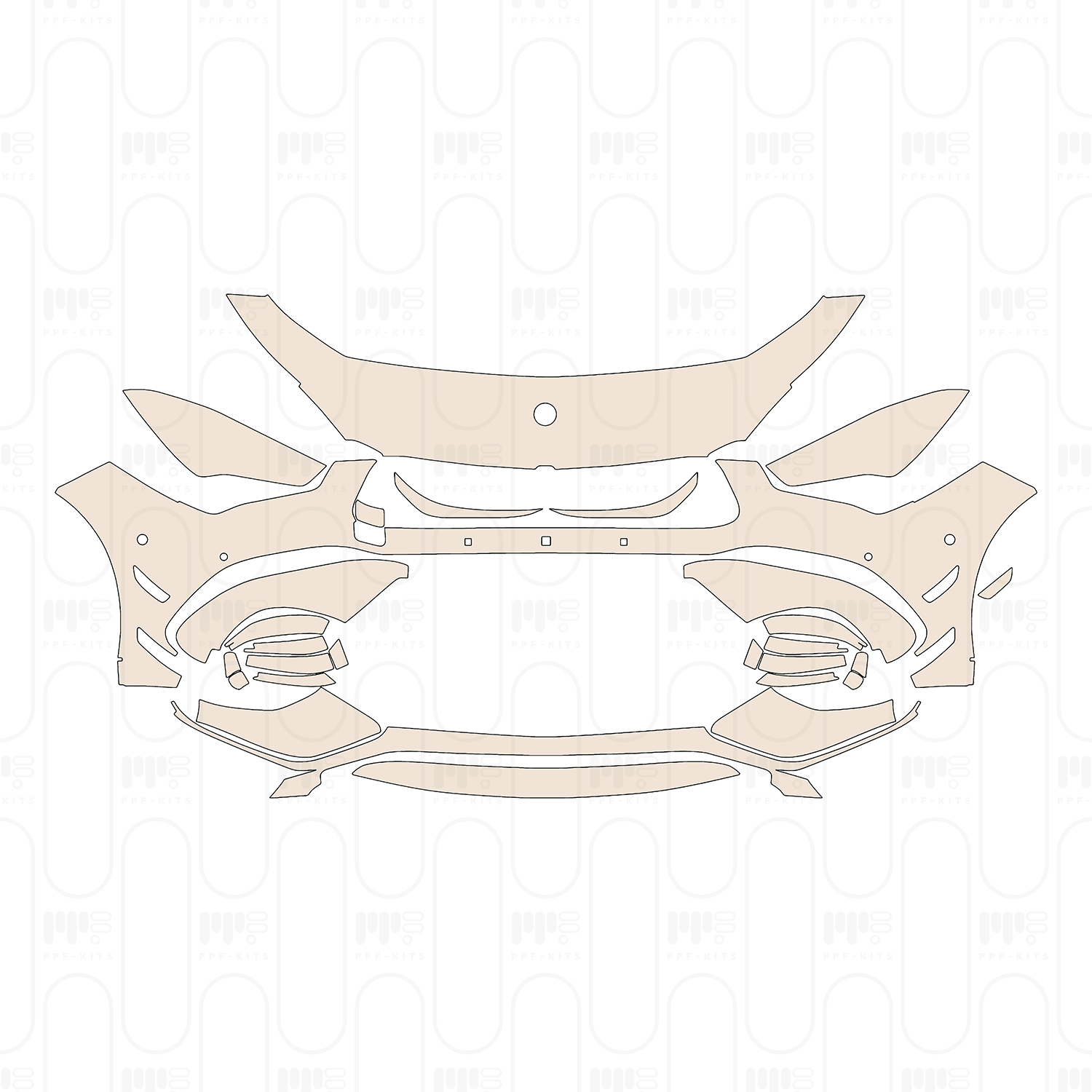 Bumper+Headlamp with aerodynamic Package, with 4 PDC (Parking Sensors)