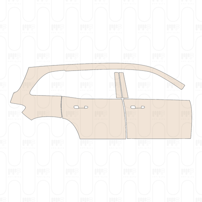 (right) Door+Side Skirt+Rear Fender without chrome door handle inserts