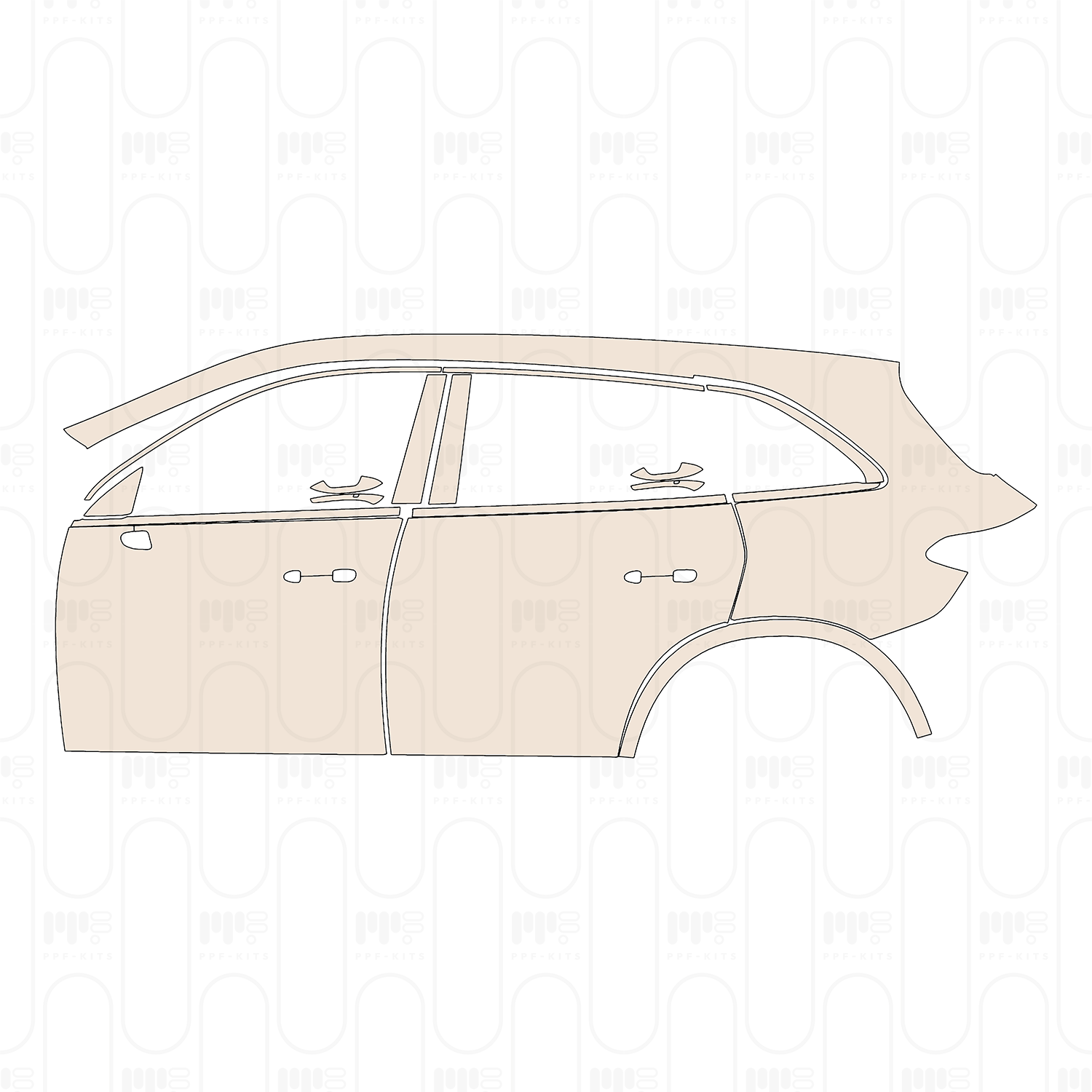 (left) Door+Side Skirt+Rear Fender