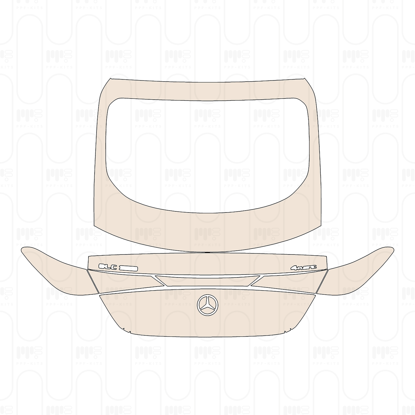 Trunk Lid split, with "GLC 300" & "4MATIC" Emblems