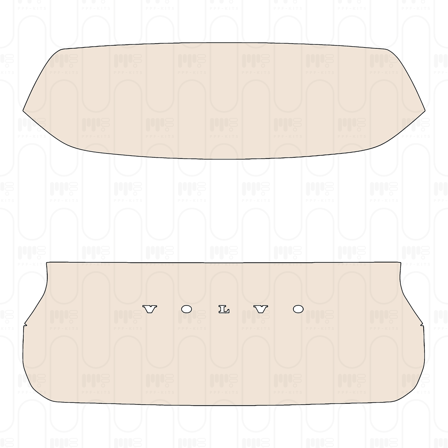 Trunk Lid with "VOLVO" & "XC40 Volvo Asia Pacific" & "T4+2 Rhombus" Emblems