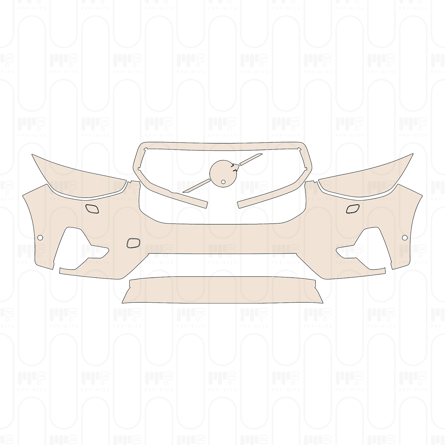 Bumper+Headlamp with headlight washing