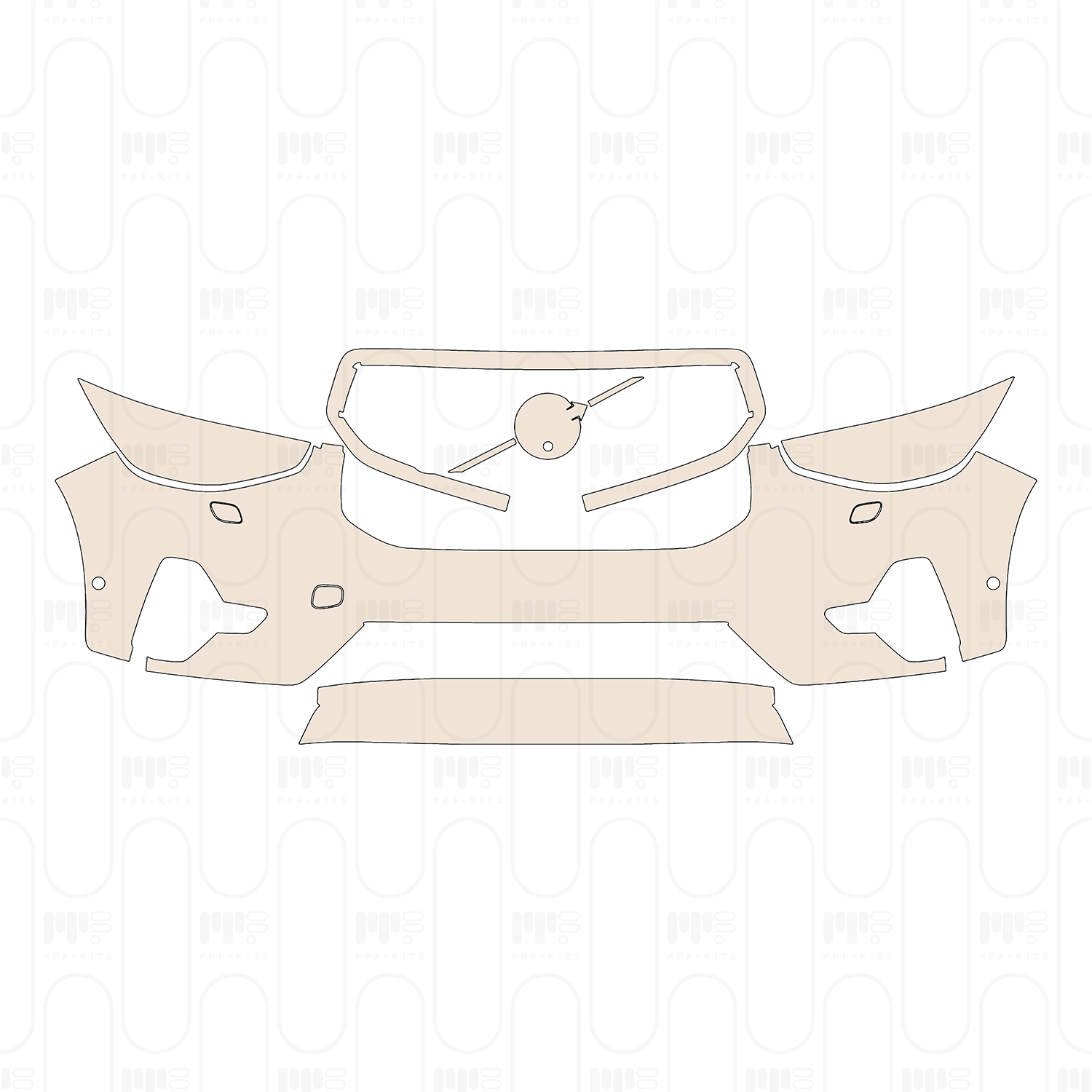 Bumper+Headlamp with headlight washing