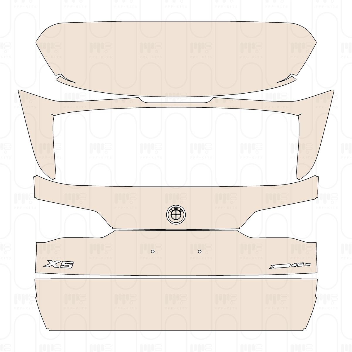 Trunk Lid with "X5" & "xDrive 45e" Emblems