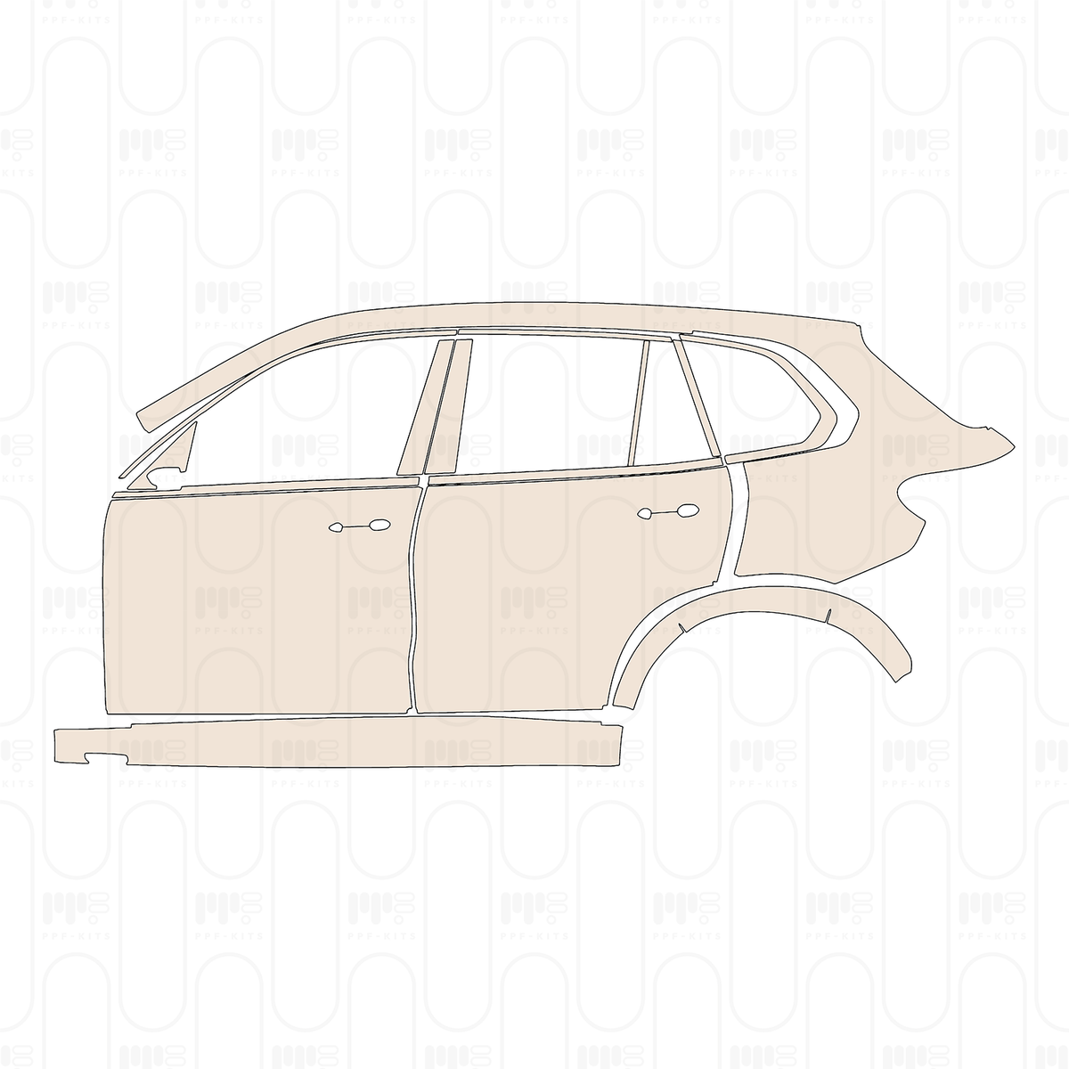 (left) Door+Side Skirt+Rear Fender with wrapped rear wheel arch