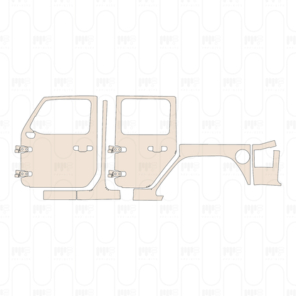 (left) Door+Side Skirt+Rear Fender suitable for soft top