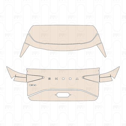 Trunk Lid with "SKODA" & "ENYAQ" Emblems