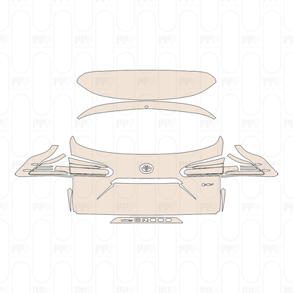 Trunk Lid with "COROLLA CROSS" & "HEV" Emblems