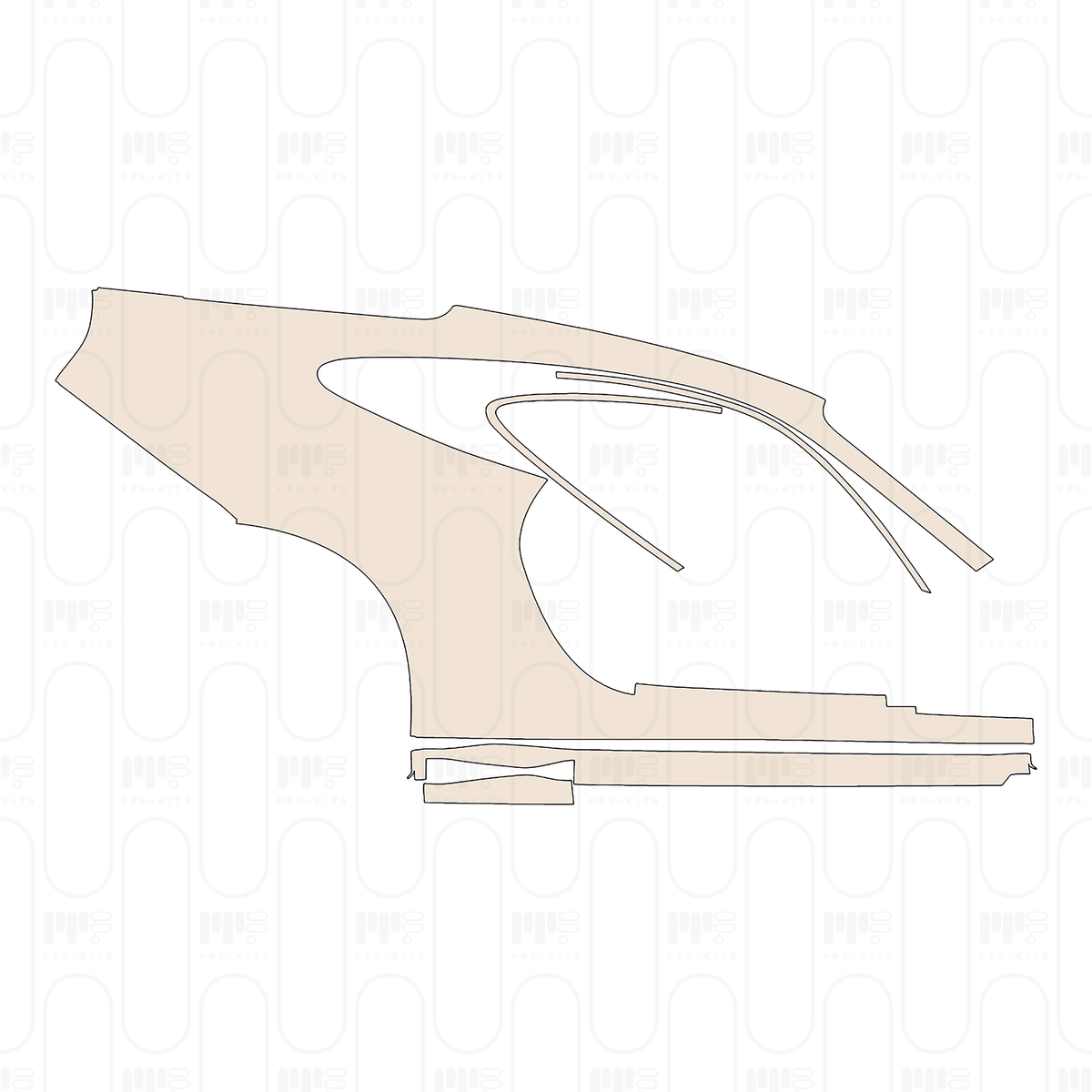 (right) Rear Fender+Side Skirt bottom edge of rear Fender covers the coarse-grained surface
