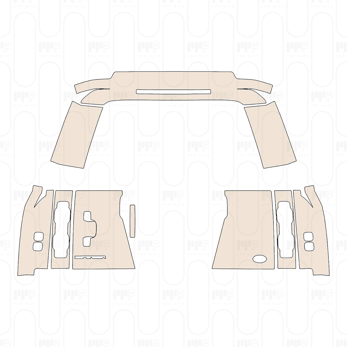 Trunk Lid split, with"Defender" Emblem, elliptic marker