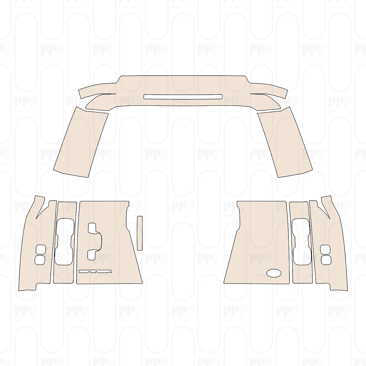 Trunk Lid split, with"Defender" Emblem, elliptic marker