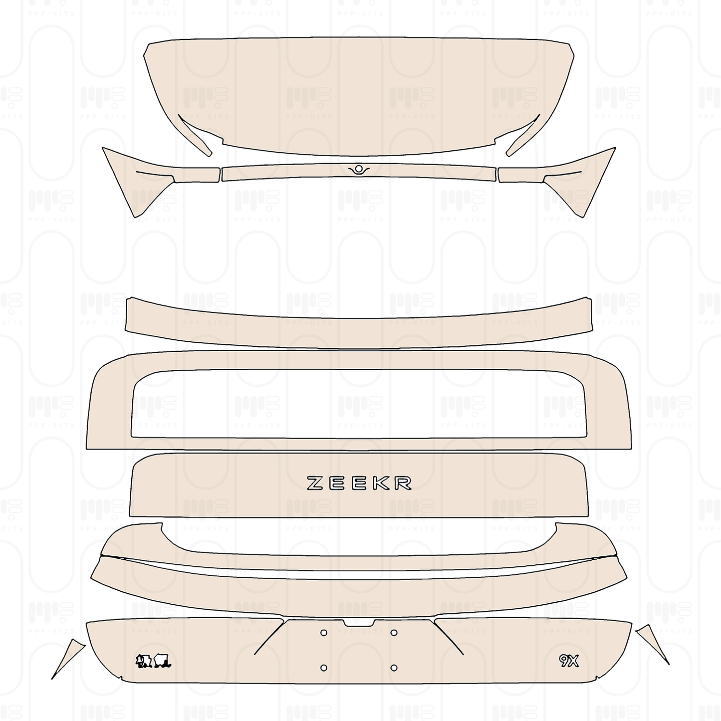 PPF prédécoupé Zeekr 9X 2025