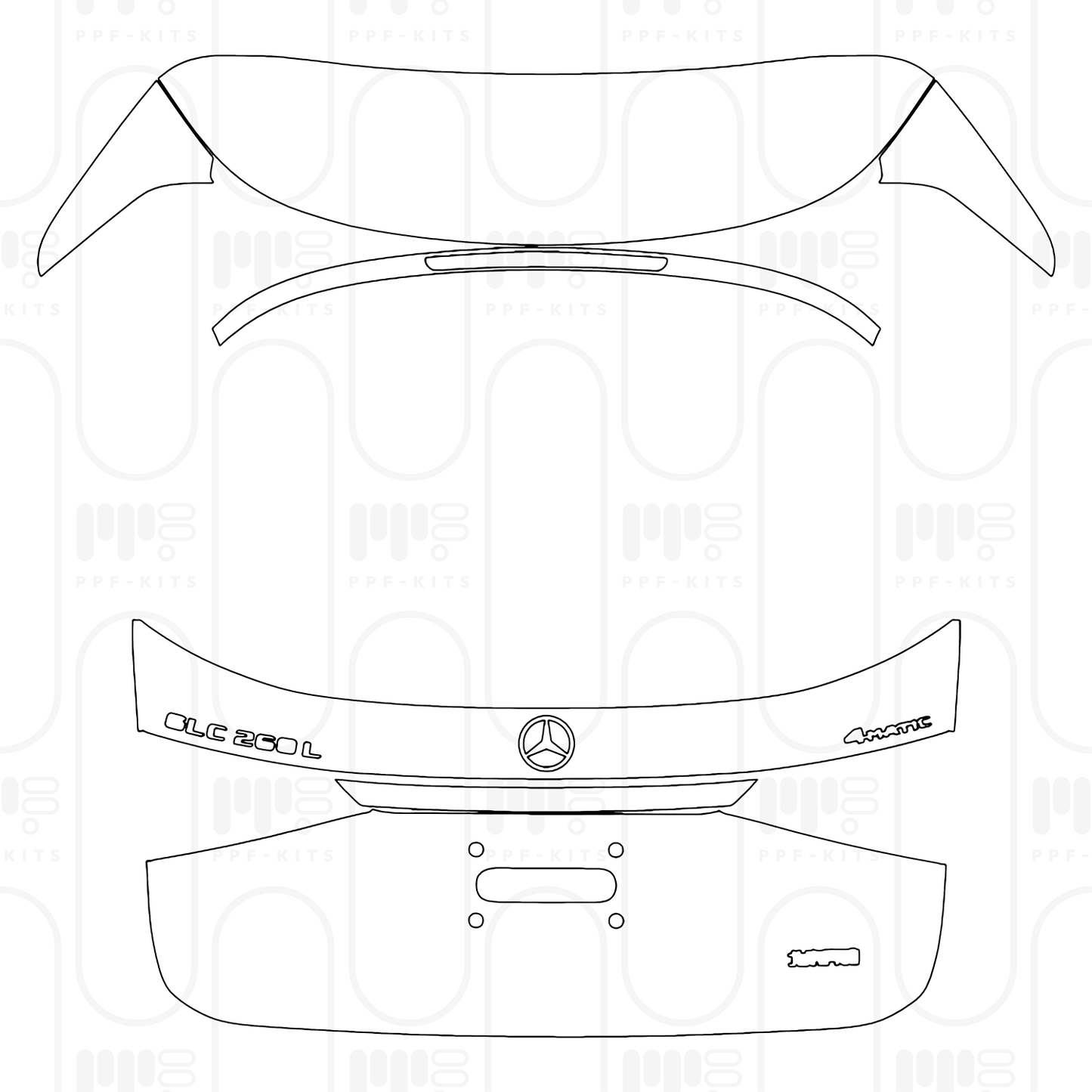 PPF prédécoupé Mercedes-Benz GLC SUV Extended Wheelbase (GLC L) Base 2026