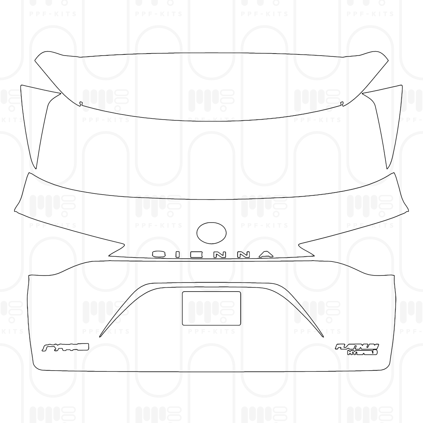 PPF prédécoupé Toyota Sienna Limited 2026