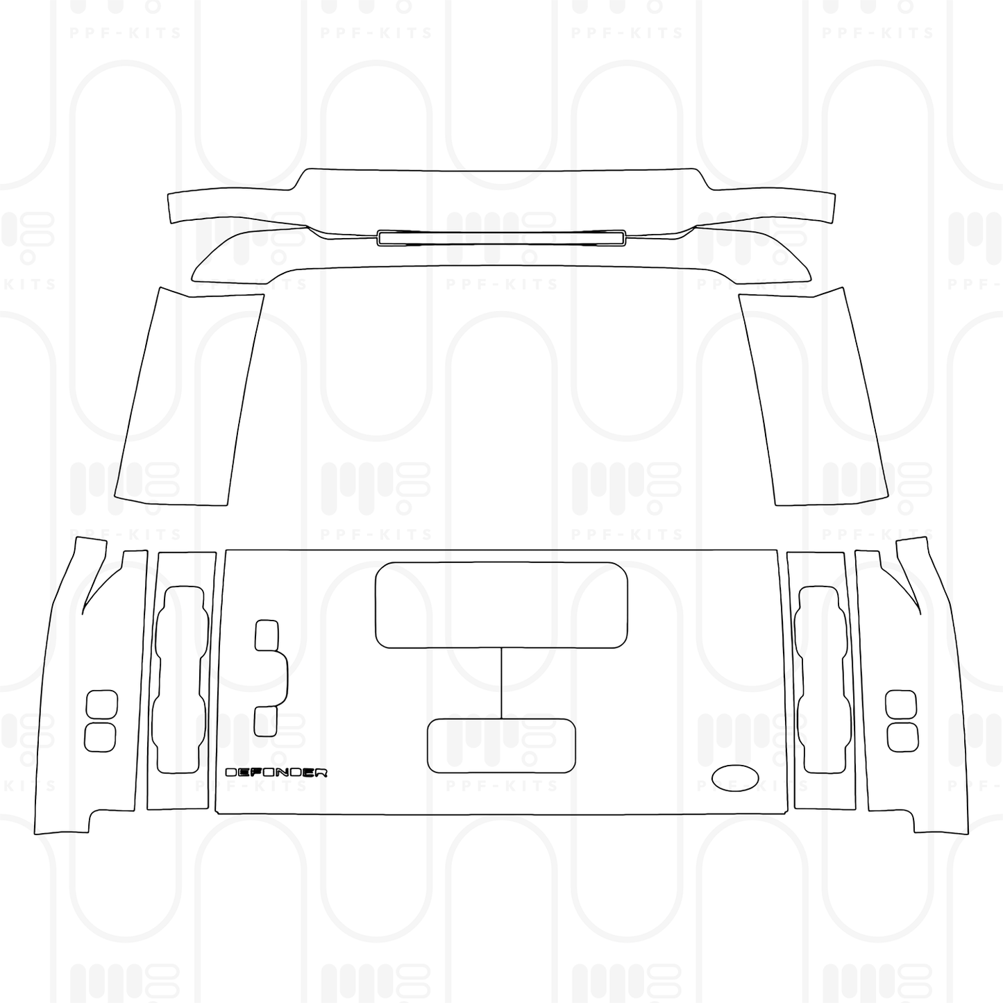 PPF prédécoupé Land Rover Defender 90 V8 2025