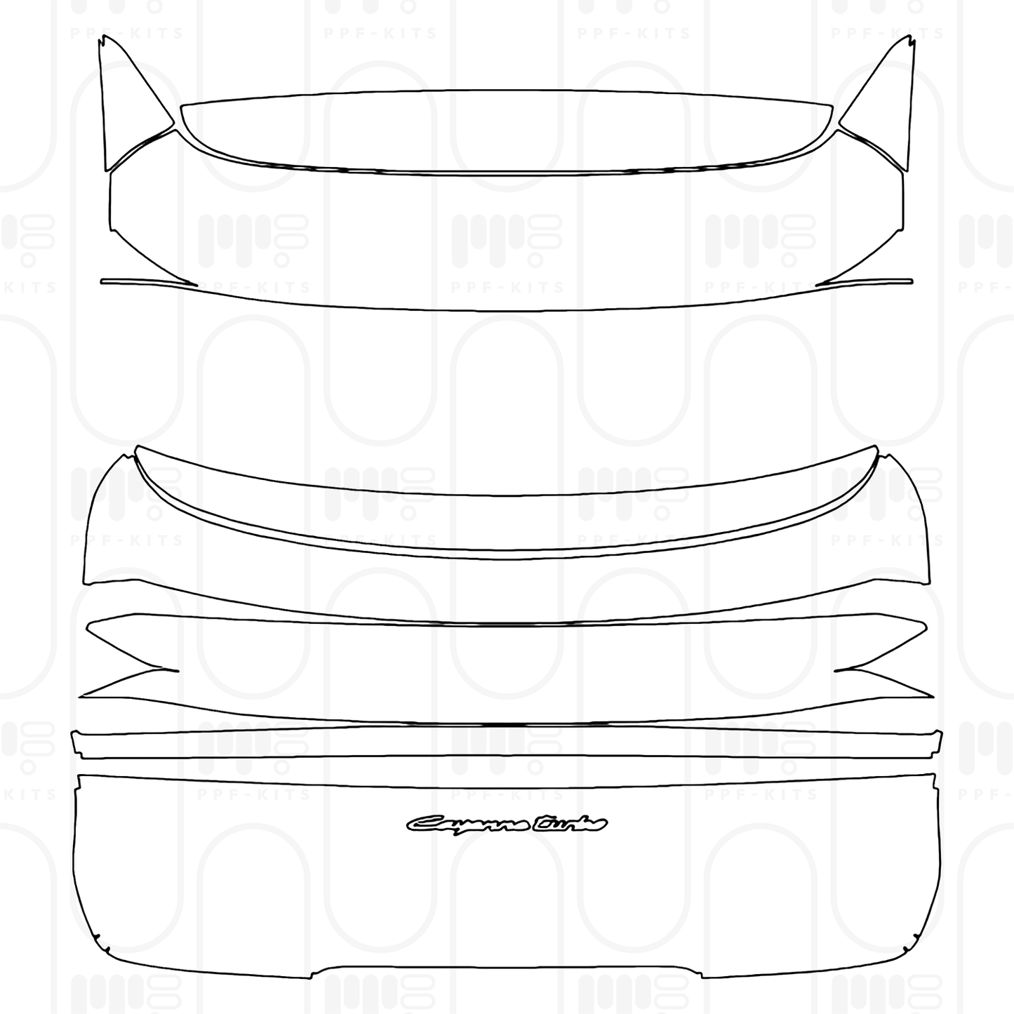 PPF prédécoupé Porsche Cayenne Coupe Cayenne Turbo E-Hybrid Coupe 2025