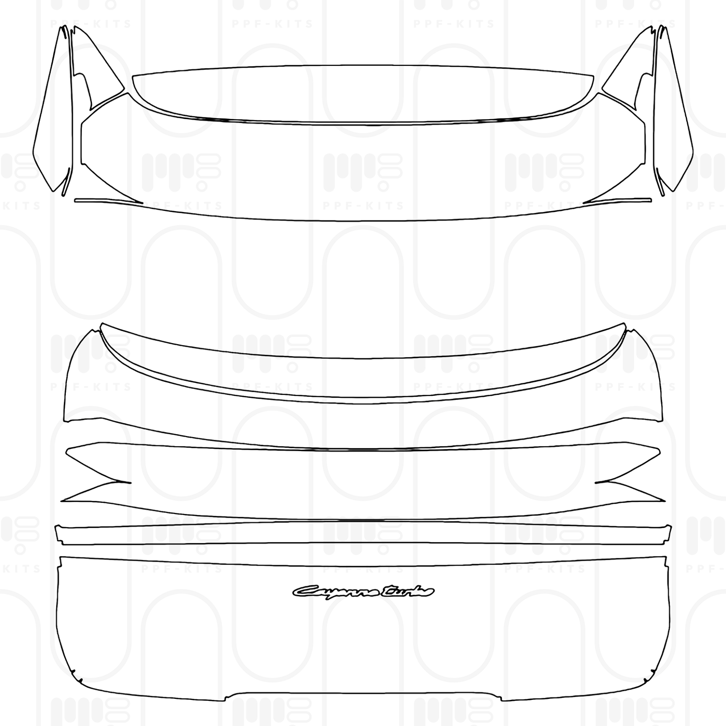 PPF prédécoupé Porsche Cayenne Coupe Cayenne Turbo E-Hybrid Coupe with GT Package 2025