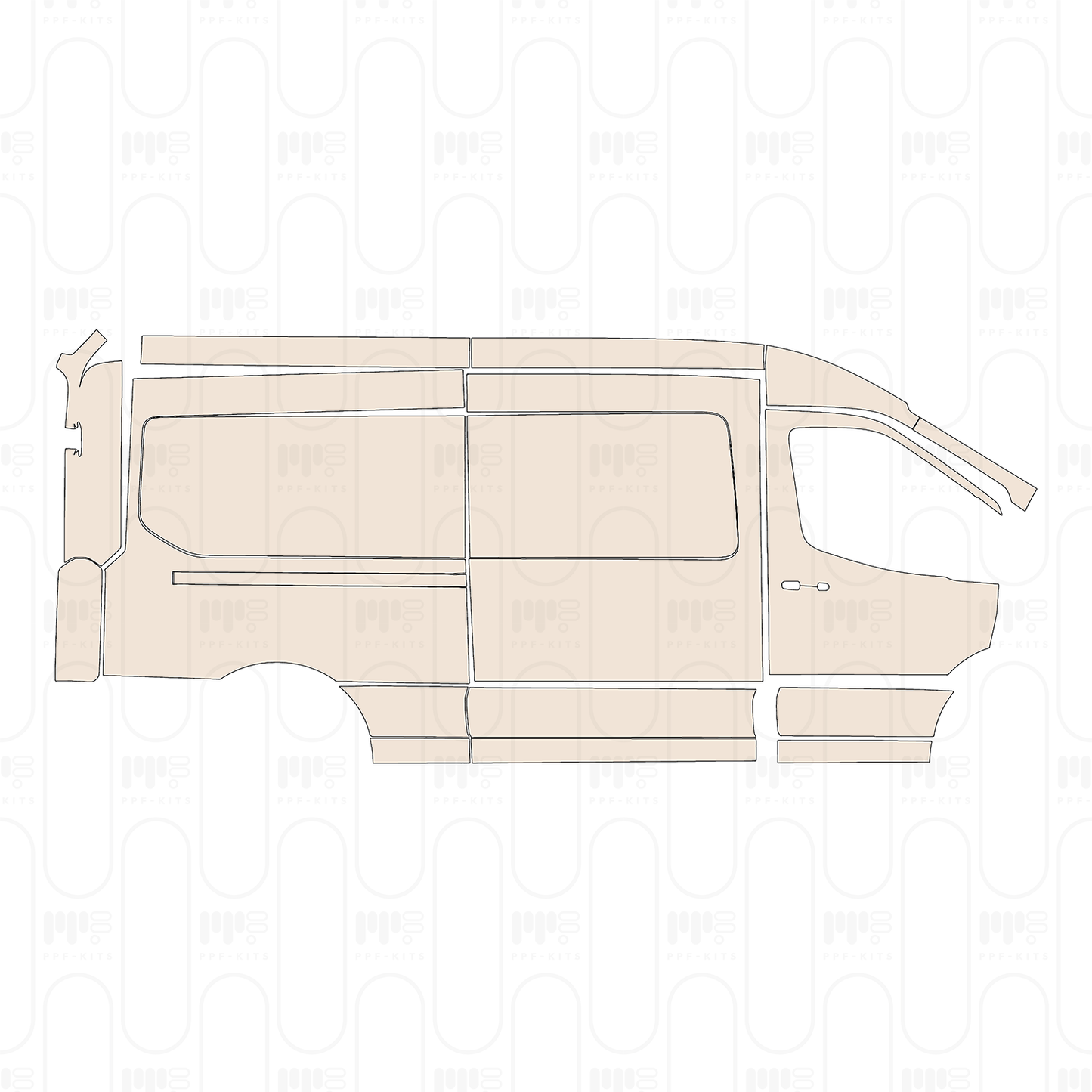 PPF prédécoupé Ford Transit (US) Medium Roof Long 2022
