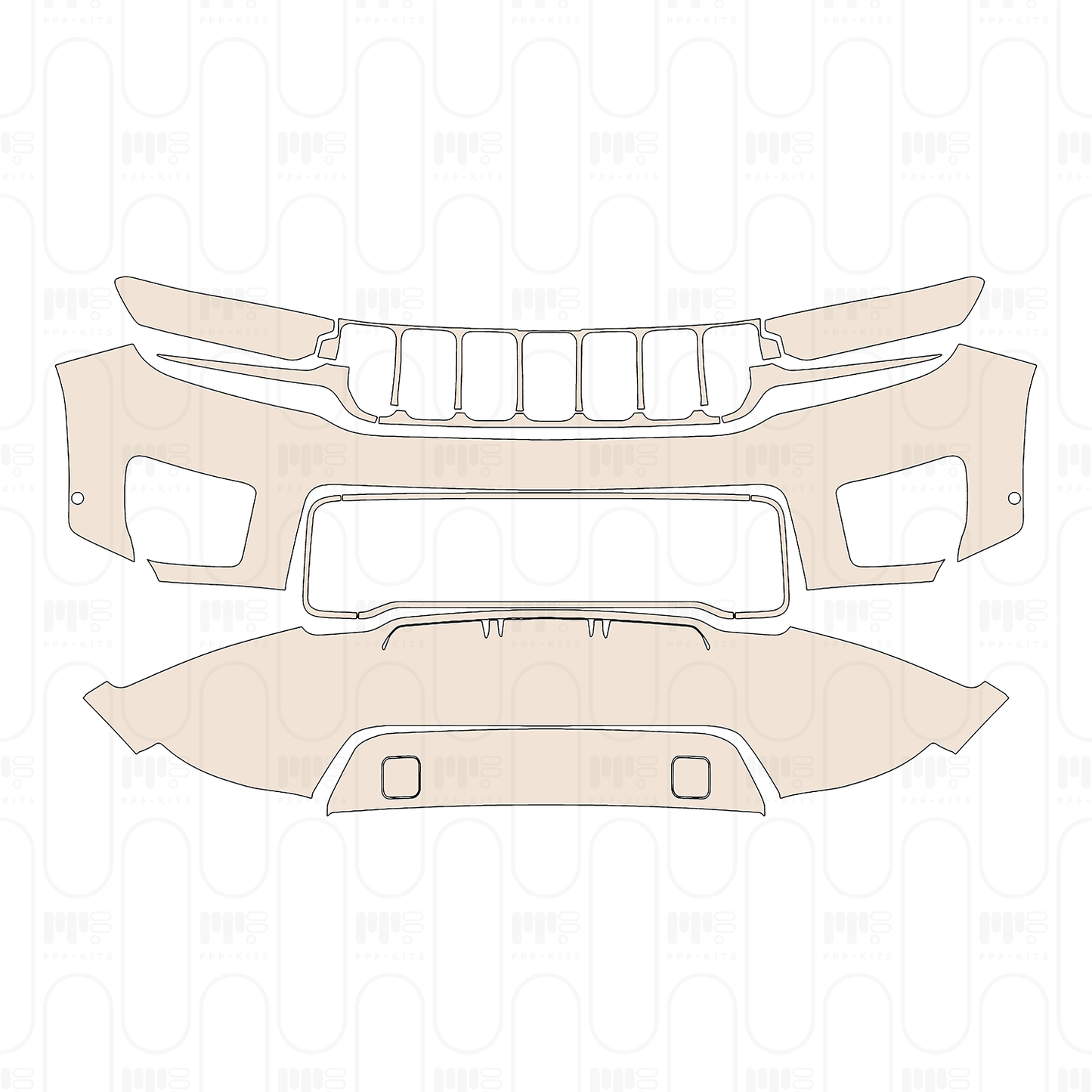 PPF prédécoupé JEEP Grand Cherokee Grand Cherokee L (3-row) Overland 2022