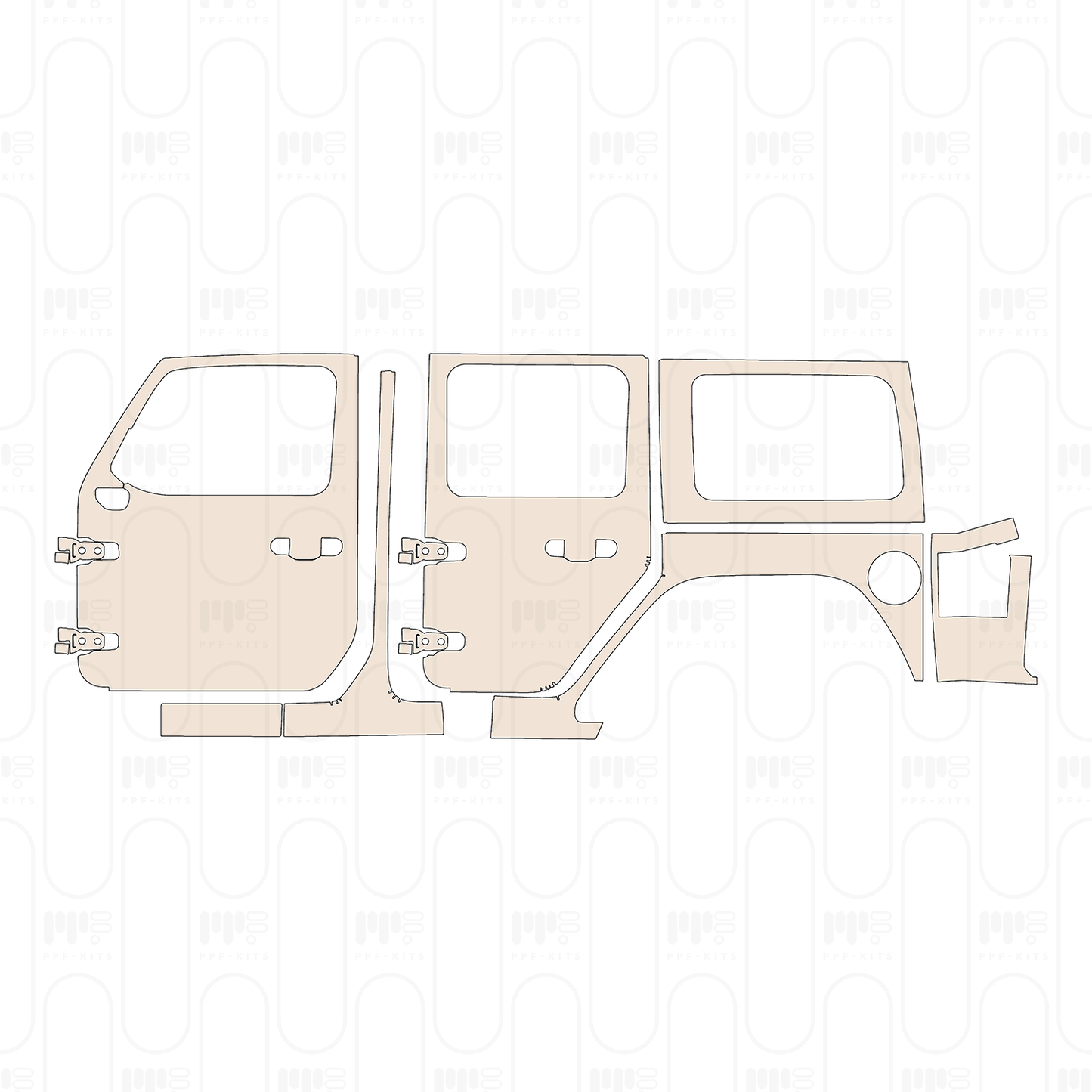 PPF prédécoupé JEEP Wrangler 4 Door High Tide 2022