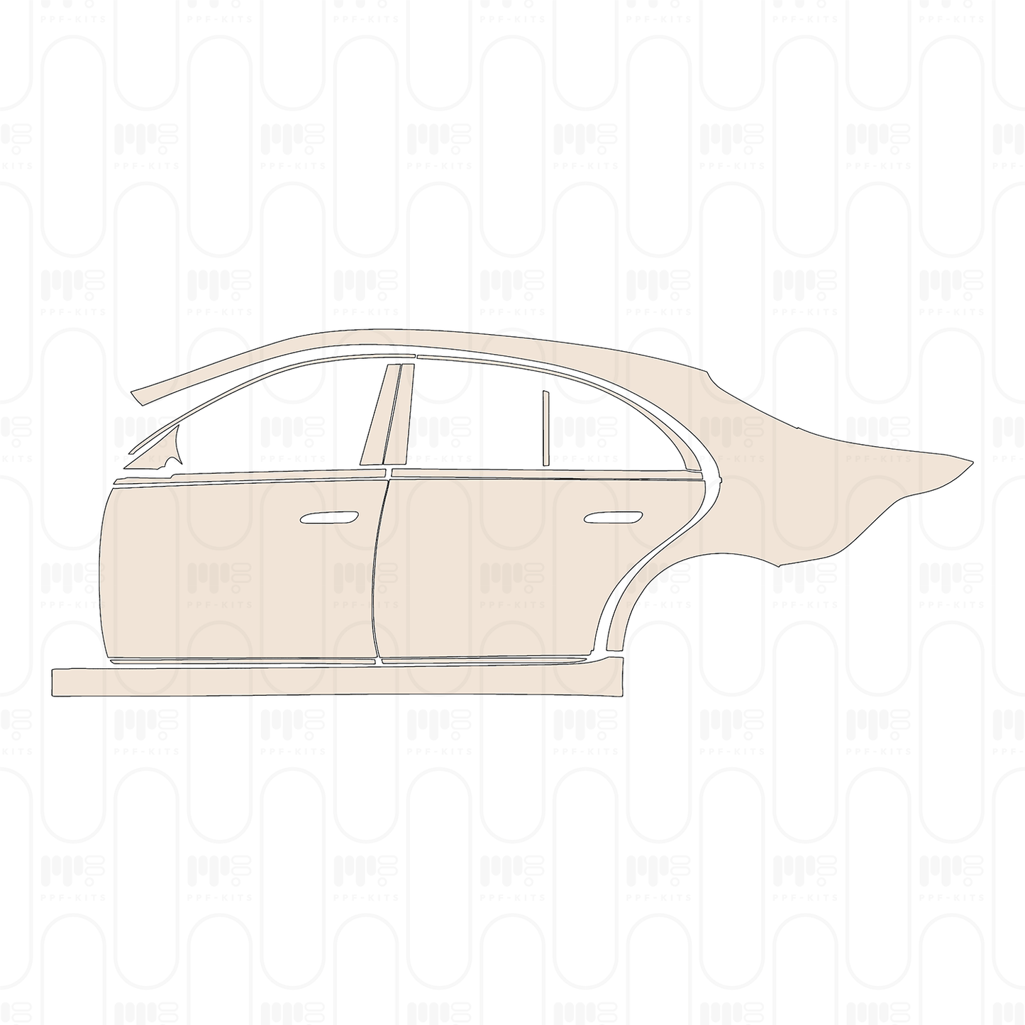 PPF prédécoupé Mercedes-Benz S Class Sedan Base Extended Wheelbase 2022