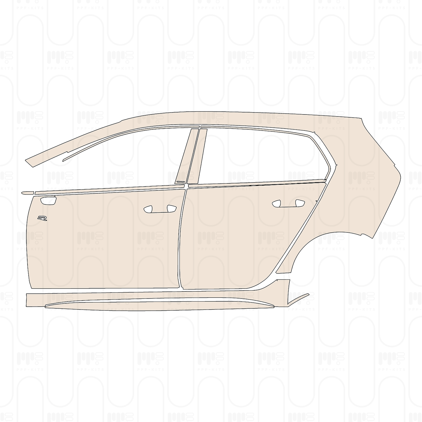 PPF prédécoupé Volkswagen Golf R 2025