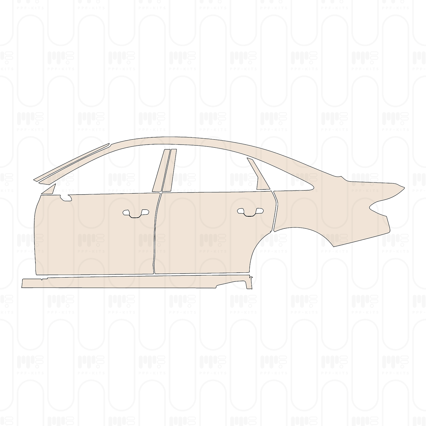 PPF prédécoupé Audi A8 (Standard Wheelbase) Base 2023