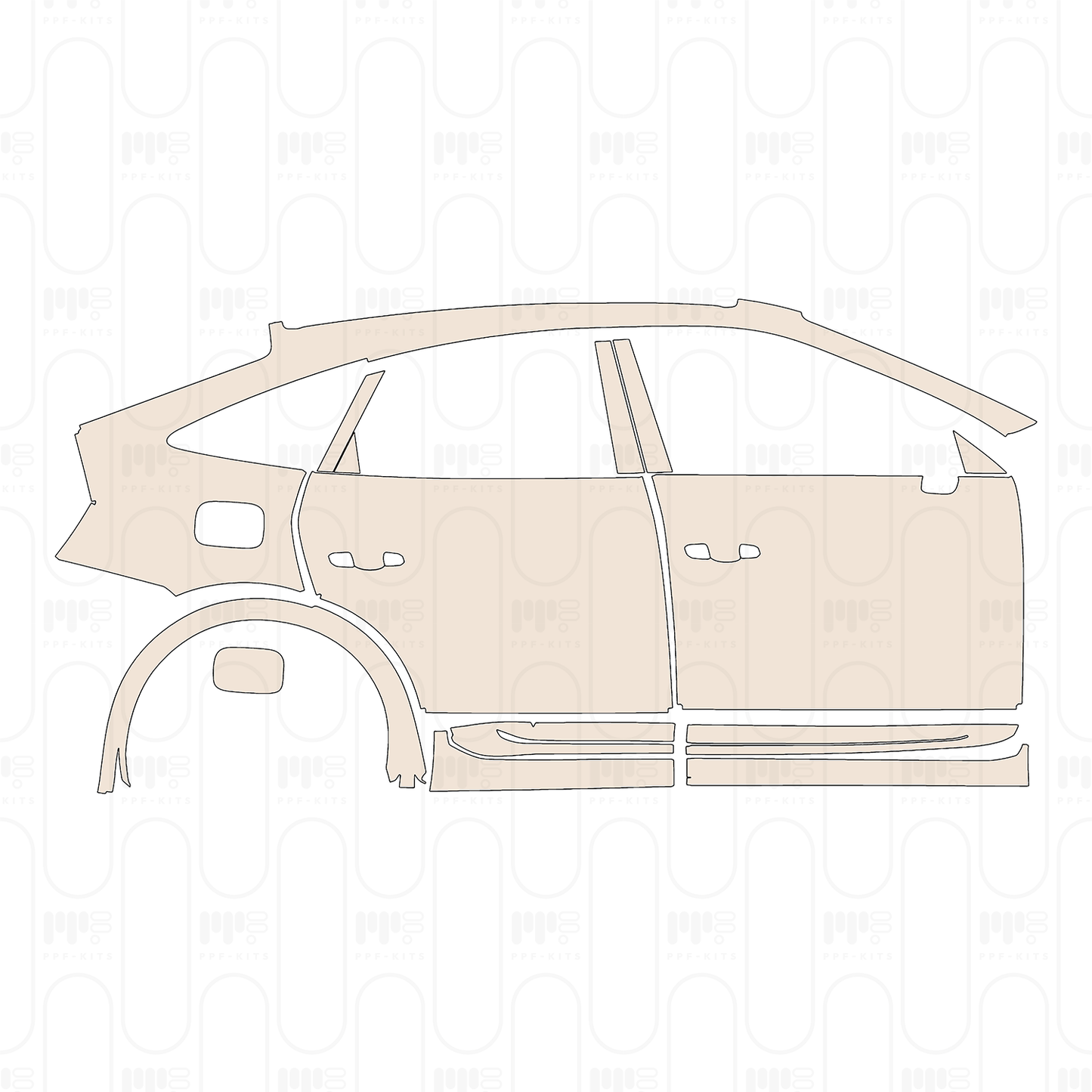 PPF prédécoupé Audi Q5 Q5L Sportback (Extended Wheelbase) 2022