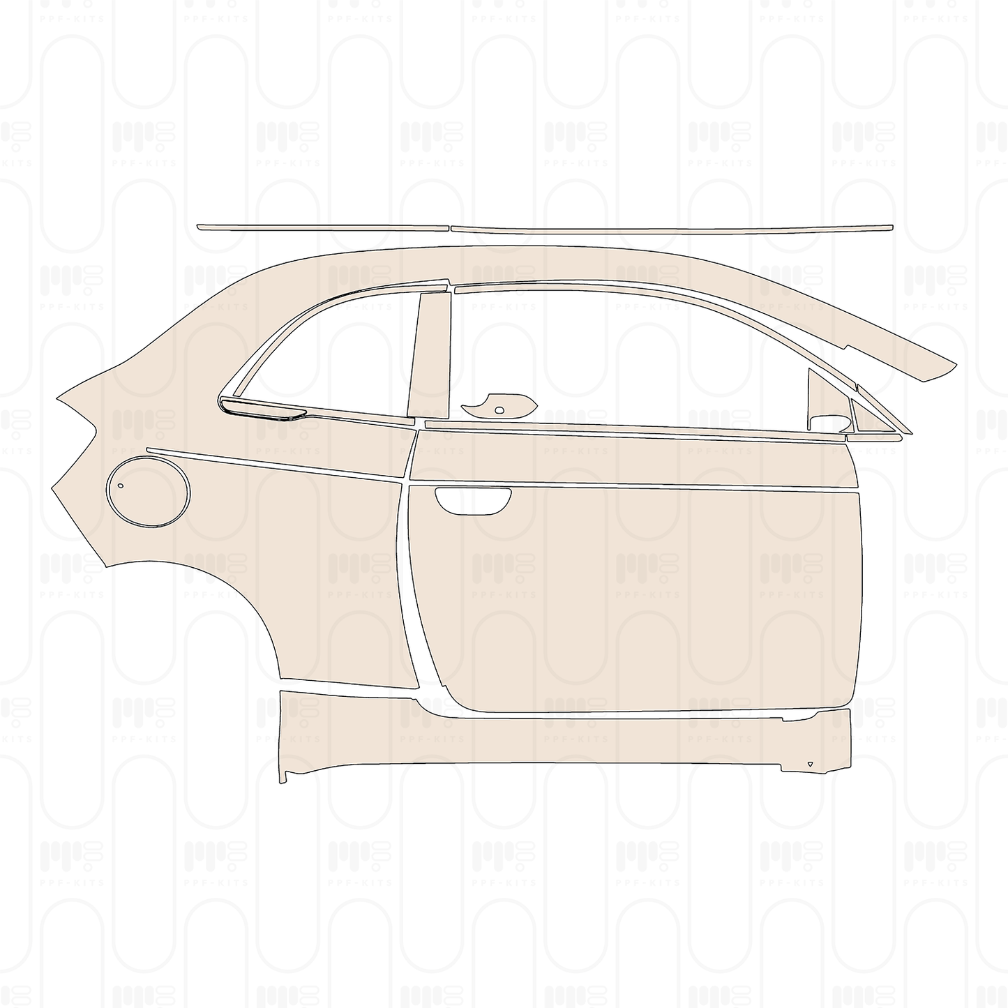 PPF prédécoupé Fiat 500e 2 door La Prima Cabriolet 2022