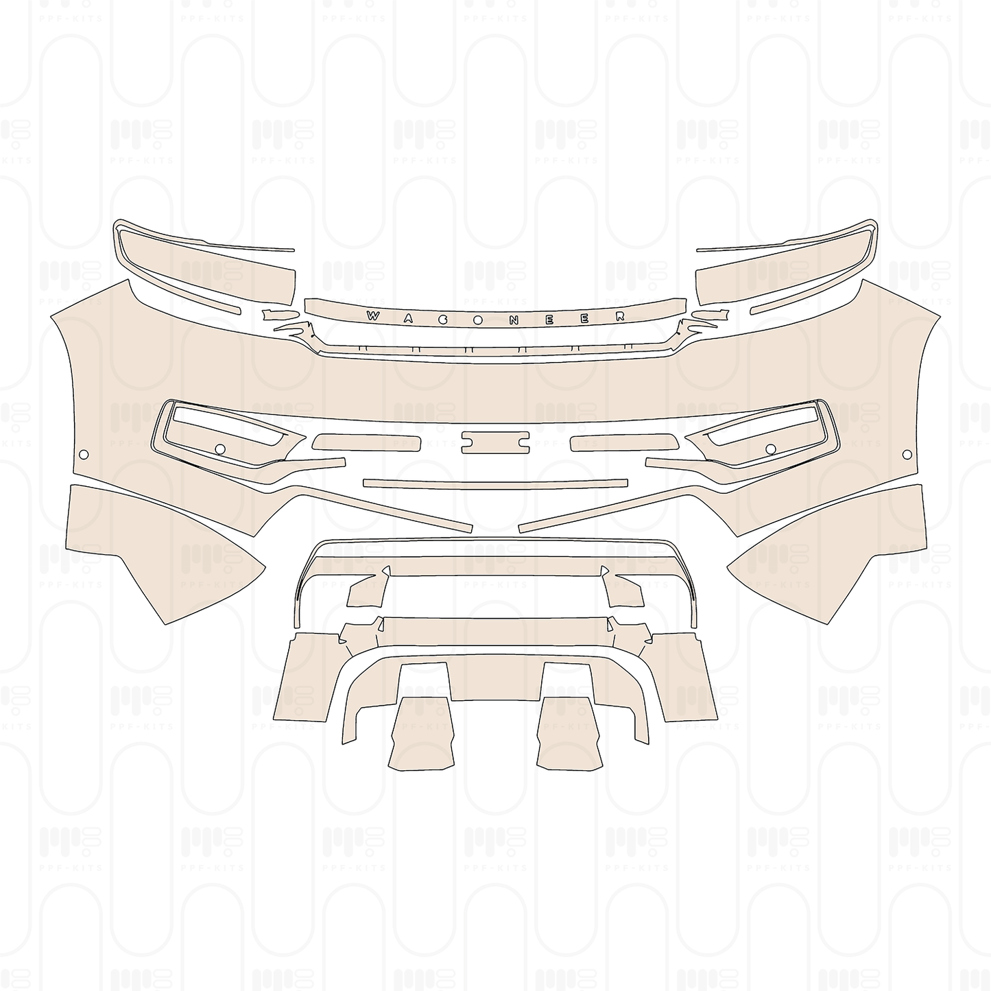 PPF prédécoupé JEEP Grand Wagoneer Extended Wheelbase Base 2022