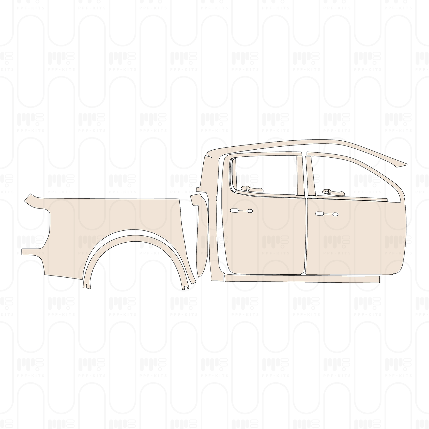 PPF prédécoupé Ford Ranger (US) XLT SUPERCREW 2022