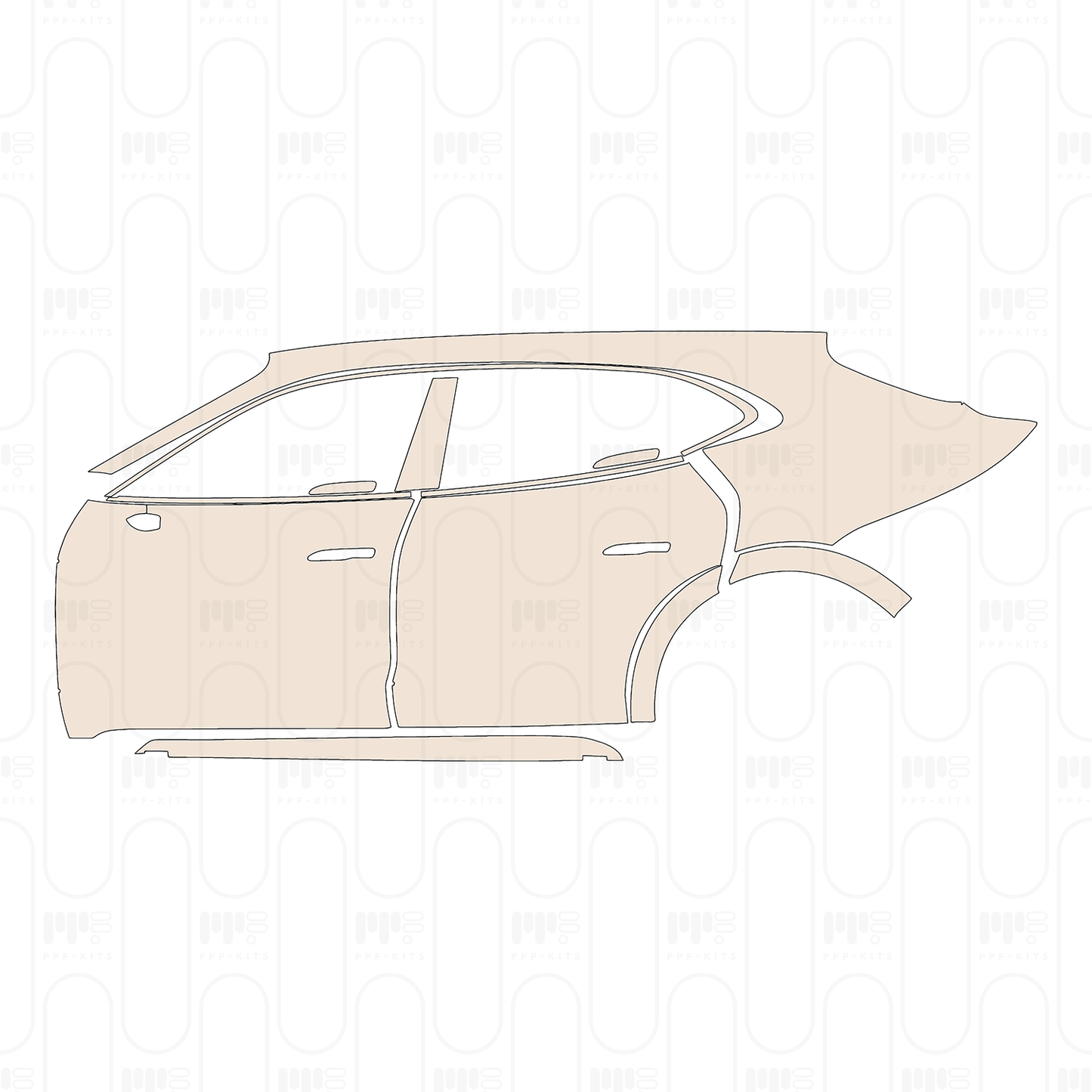 PPF prédécoupé Porsche Taycan Cross Turismo Taycan 4 Cross Turismo 2023