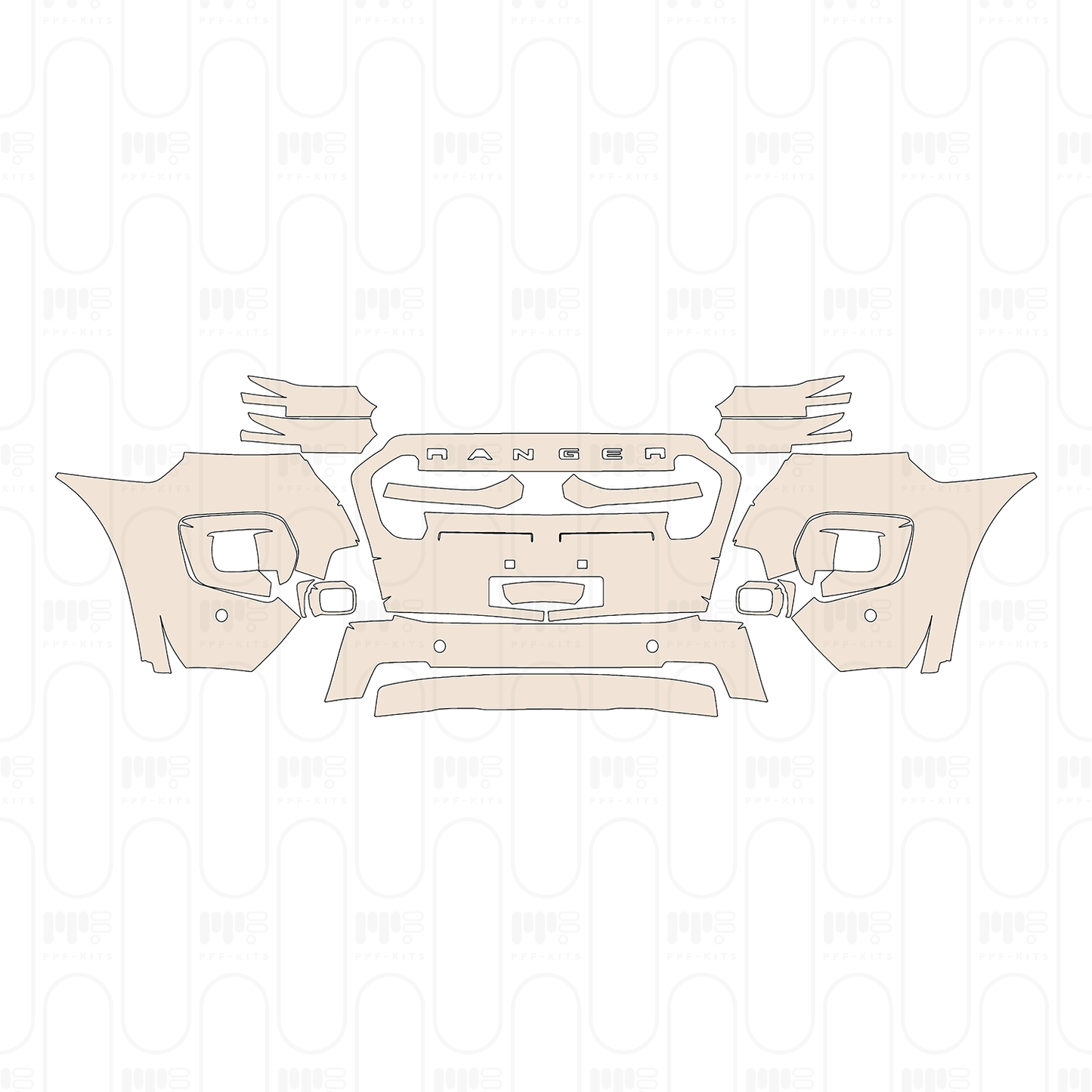 PPF prédécoupé Ford Ranger (EU) Wildtrak 2022