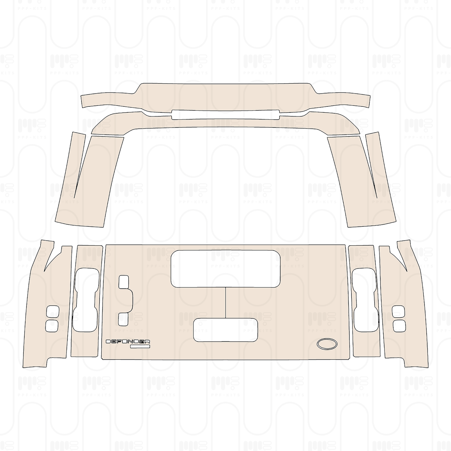 PPF prédécoupé Land Rover Defender 90 V8 2026