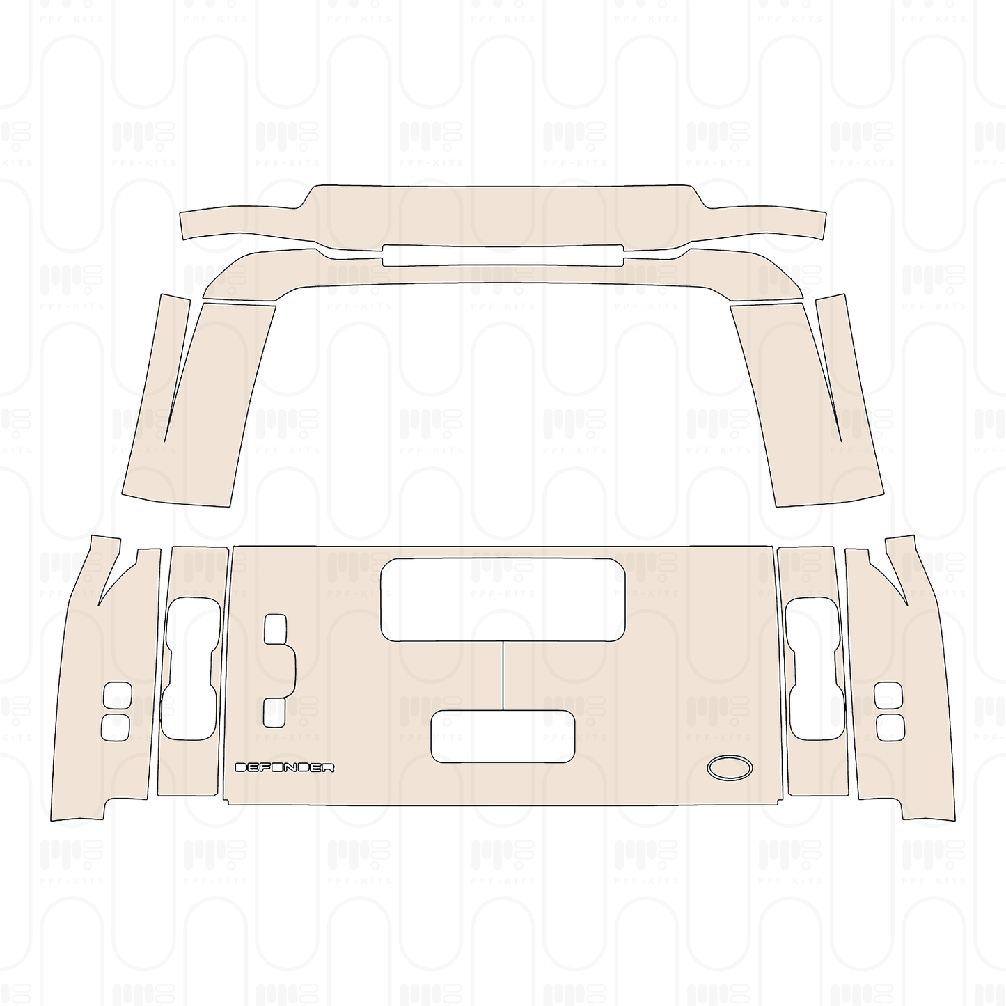 PPF prédécoupé Land Rover Defender 90 V8 2026