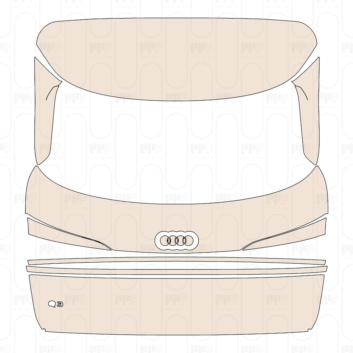 PPF prédécoupé Audi Q3 Sportback Base 2026
