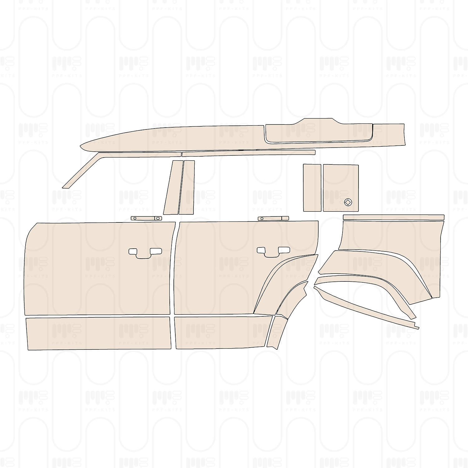 (right) Door+Side Skirt+Rear Fender with"DENALI" Emblem on Door