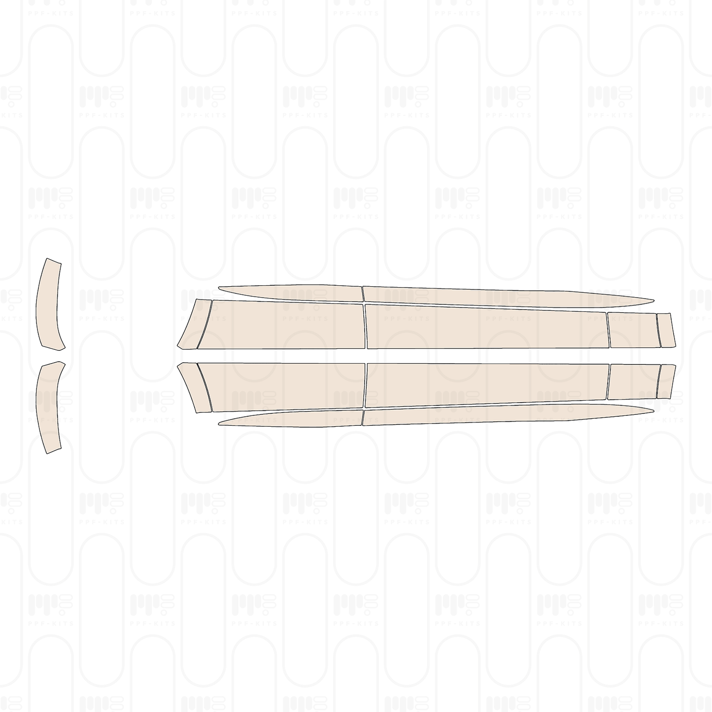(left) Door+Side Skirt+Rear Fender without upper exterior carbon Package
