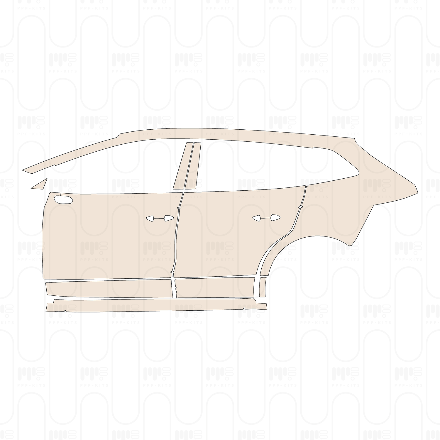 (right) Door+Side Skirt+Rear Fender