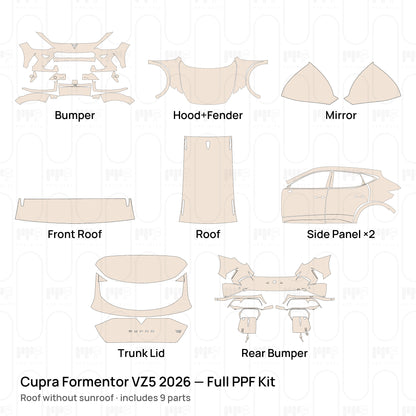 Roof without sunroof / PPF-Kits PK-G2