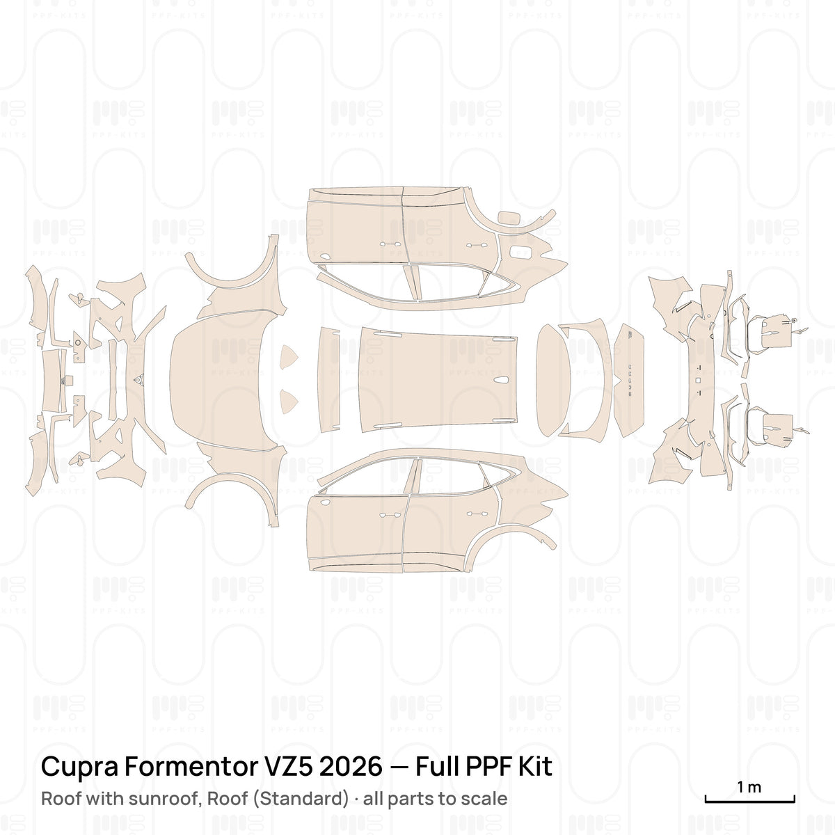 Roof with sunroof, Roof (Standard) / PPF-Kits PK-G2