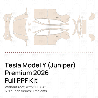 Without roof / With "TESLA" & "Launch Series" Emblems / PPF-Kits PK-G2