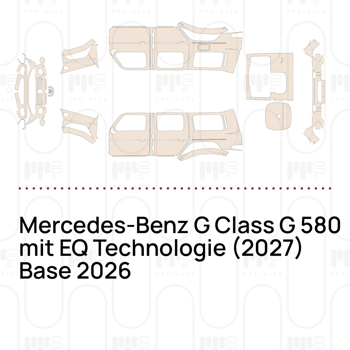 PPF prédécoupé Mercedes-Benz G Class G 580 mit EQ Technologie (2027) Base 2026