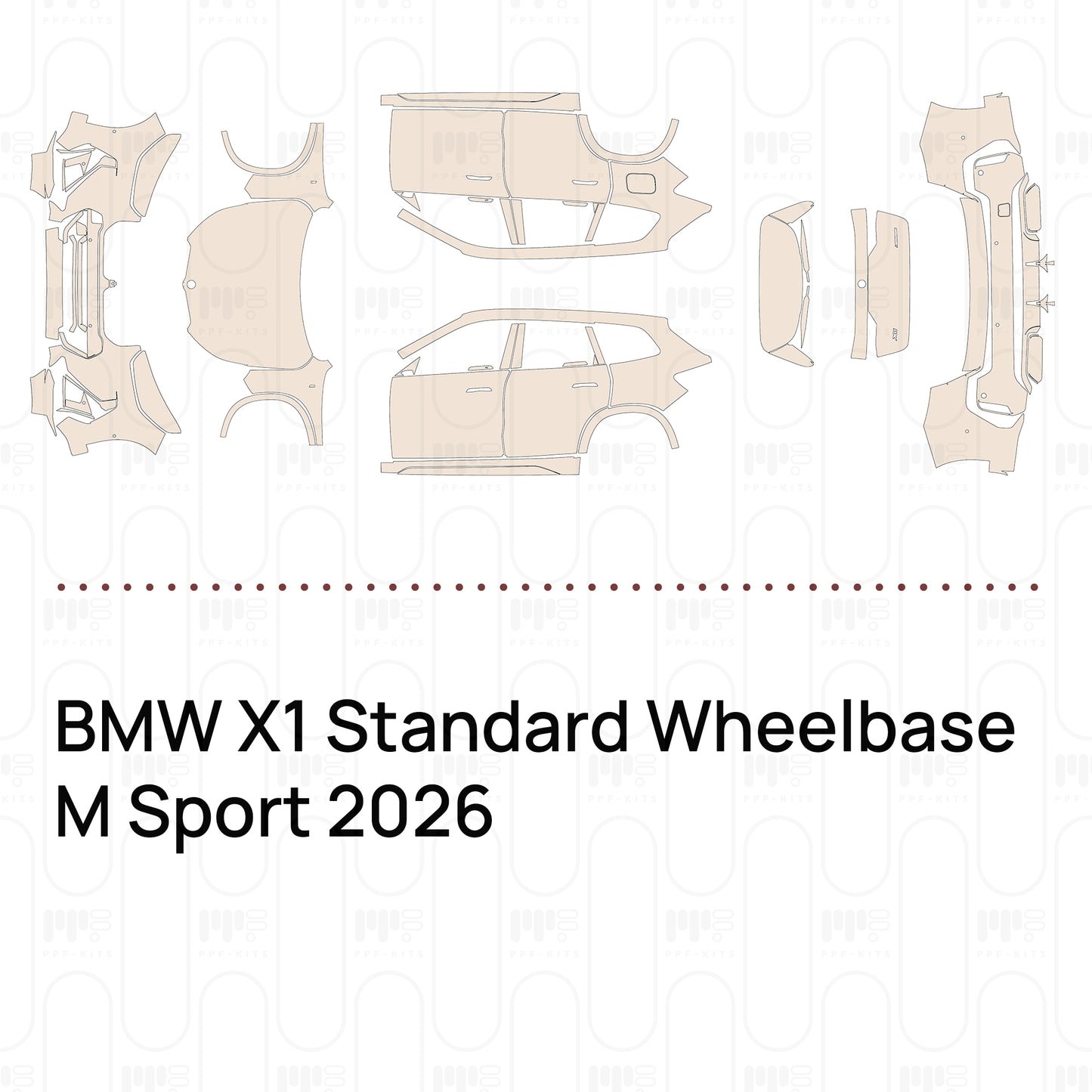 PPF prédécoupé BMW X1 Standard Wheelbase M Sport 2026