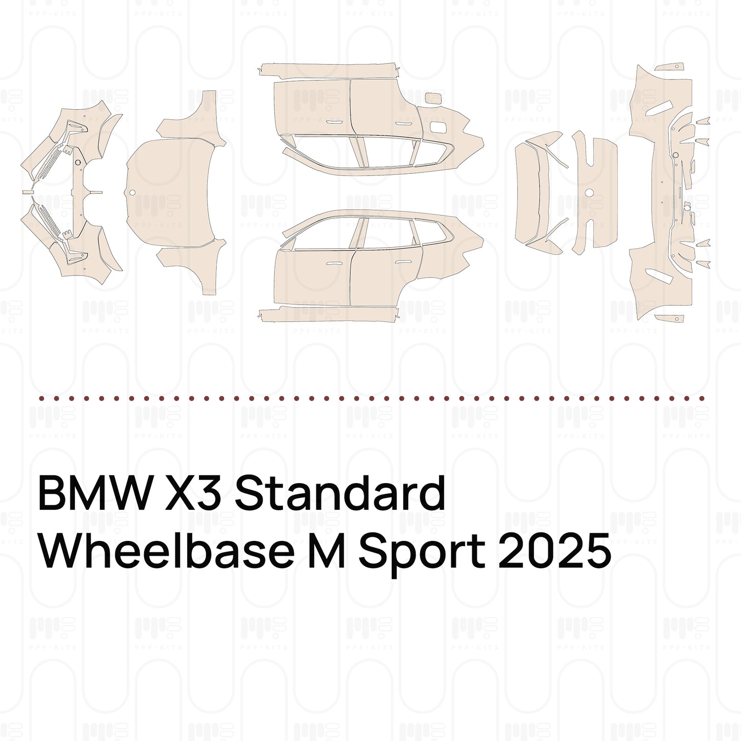 PPF prédécoupé BMW X3 Standard Wheelbase M Sport 2025