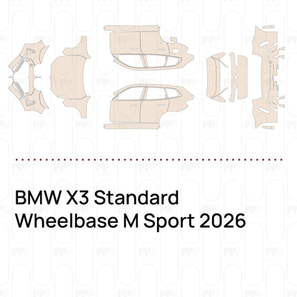 PPF prédécoupé BMW X3 Standard Wheelbase M Sport 2026