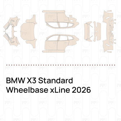 PPF prédécoupé BMW X3 Standard Wheelbase xLine 2026