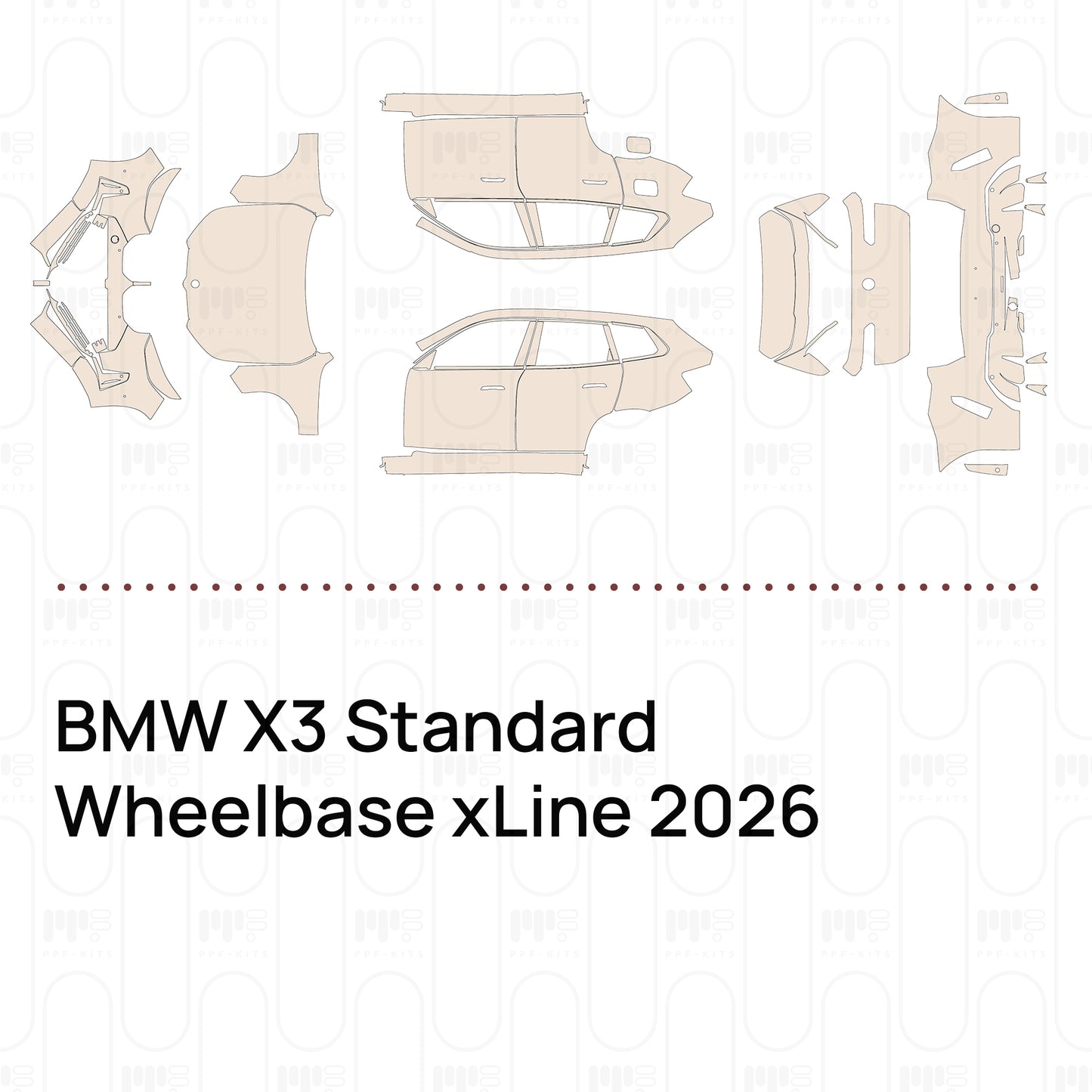 PPF prédécoupé BMW X3 Standard Wheelbase xLine 2026