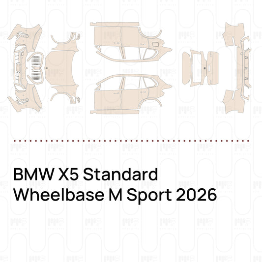 PPF prédécoupé BMW X5 Standard Wheelbase M Sport 2026